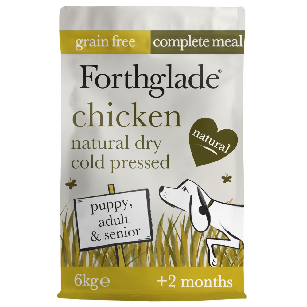 Forthglade Grain Free Cold Pressed Dry Dog Food - Chicken - Economy Pack: 2 x 6kg