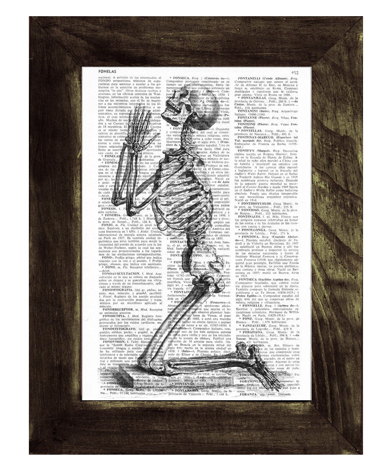 Doctor Gift Praying Skeleton - Dictionary Book Page Print Anatomy Art On Upcycled Ska085