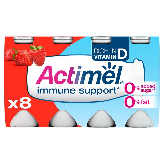 Actimel 0.1% Strawberry Drinking Yoghurts