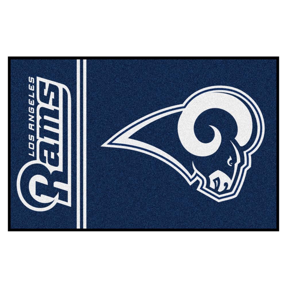 FANMATS Los Angeles Rams NFL Uniform Rug 1-1/2-ft x 2-1/2-ft Blue Rectangular Indoor Door Mat | 8254
