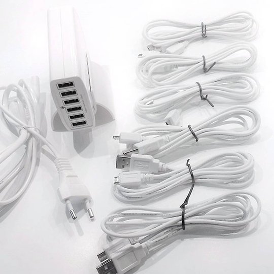 6-USB-latauslaite LED-ulkokoristevalaisin Patiolle