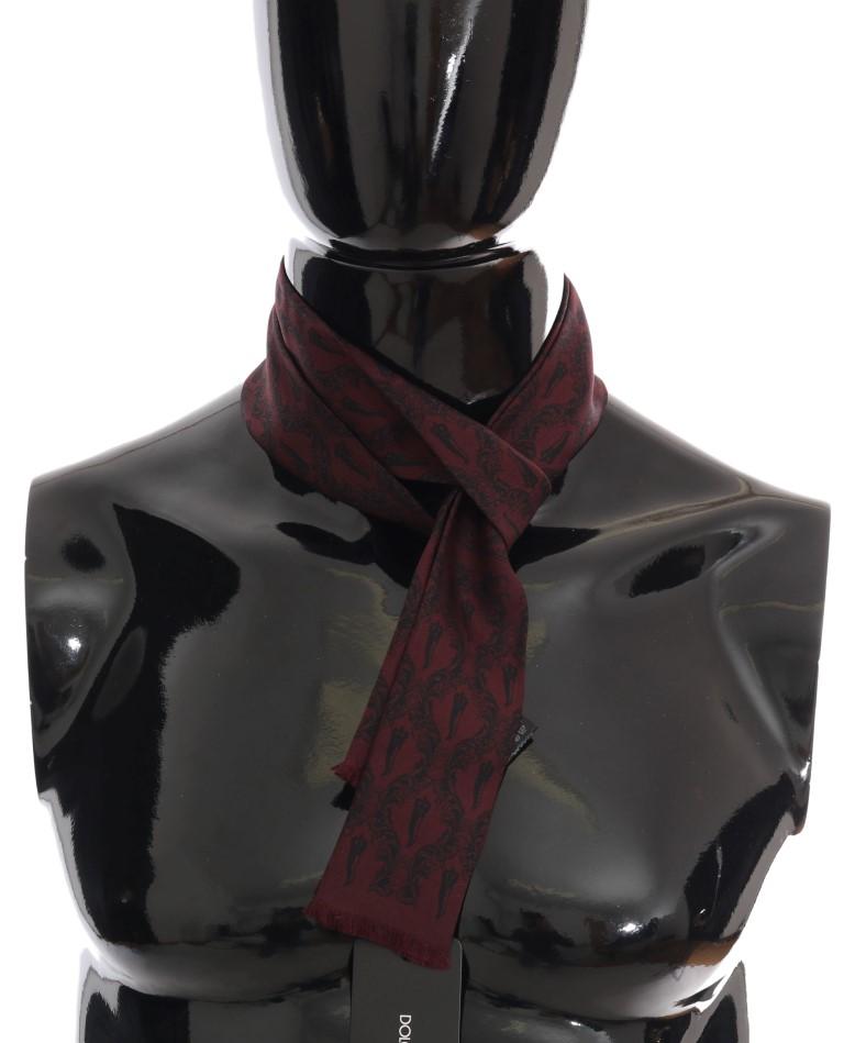 Dolce & Gabbana Men's Silk Crown Chili Scarf Bordeaux MS2114
