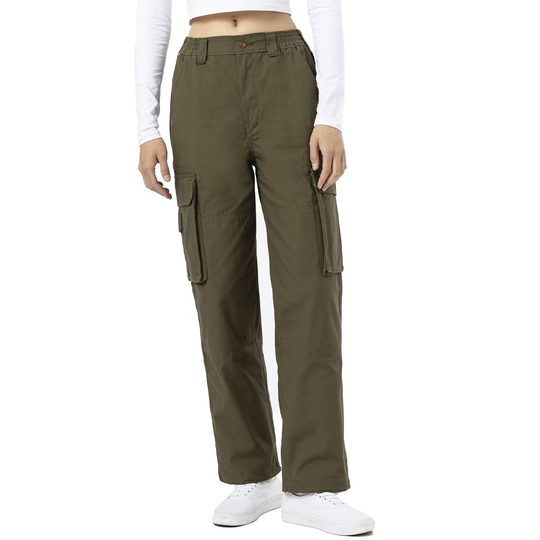 Buy Dickies Comba Elasticated Cargo Pants Green 24 Woman online