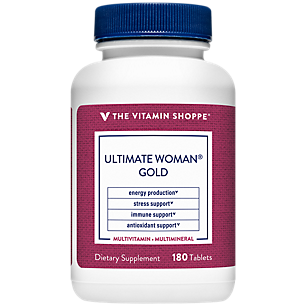 Ultimate Woman Gold Multivitamin & Multimineral - Energy Production, Stress & Immune Support (180 Tablets)