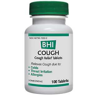 Homeopathic Cough Relief for Colds, Throat Irritation & Allergies (100 Tablets)