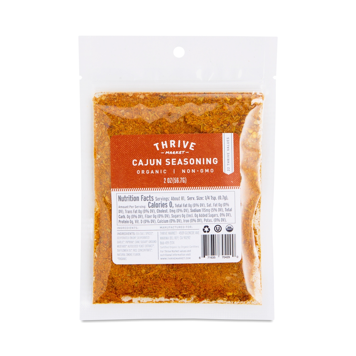 Thrive Market Organic Cajun Seasoning 2 oz packet