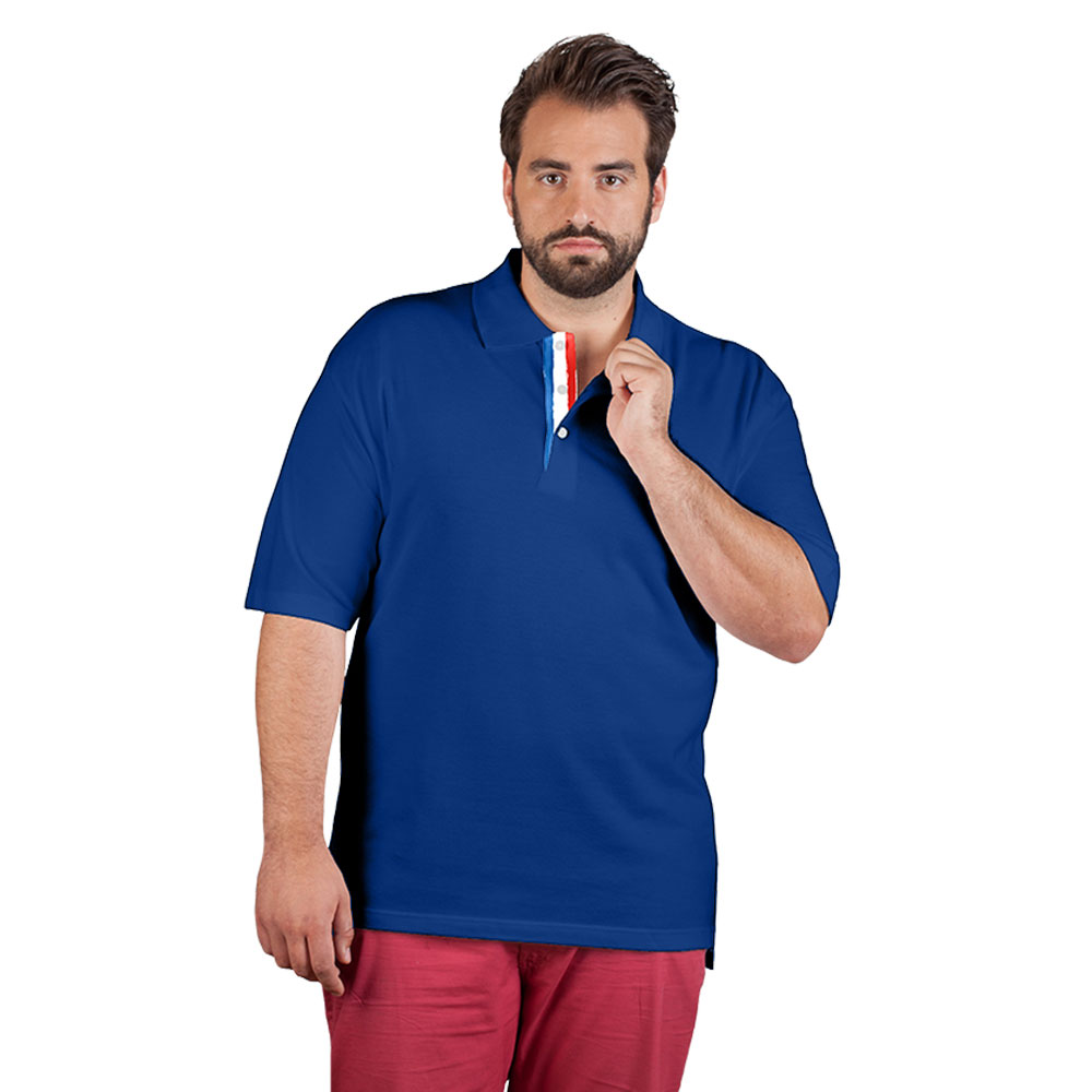 Fanshirt Frankreich Superior Poloshirt Plus Size Herren, Königsblau, 4XL