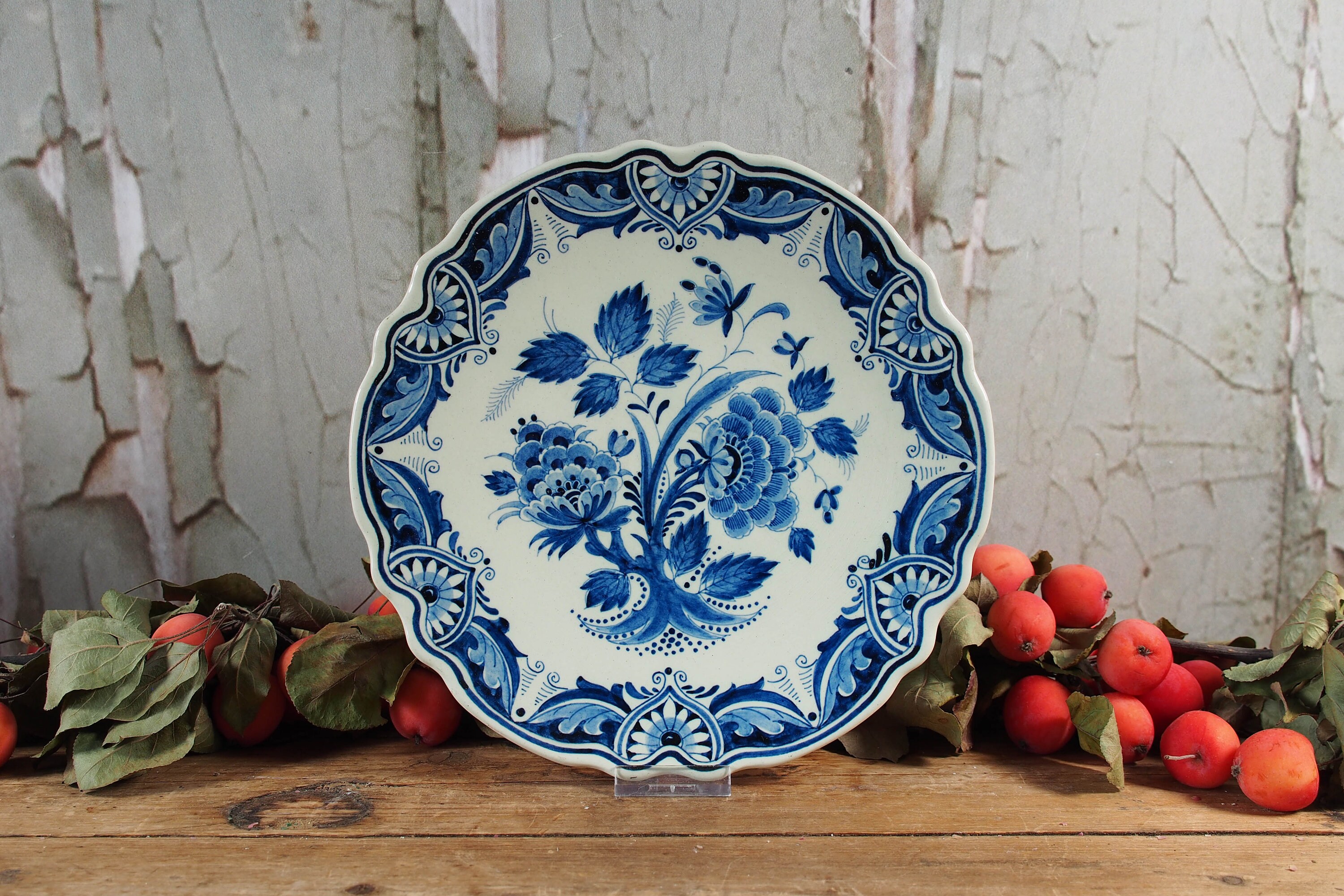 Delft Blue Plate By Ram, Hand Painted Wallplate, 9.1 Inches, Blue Ware