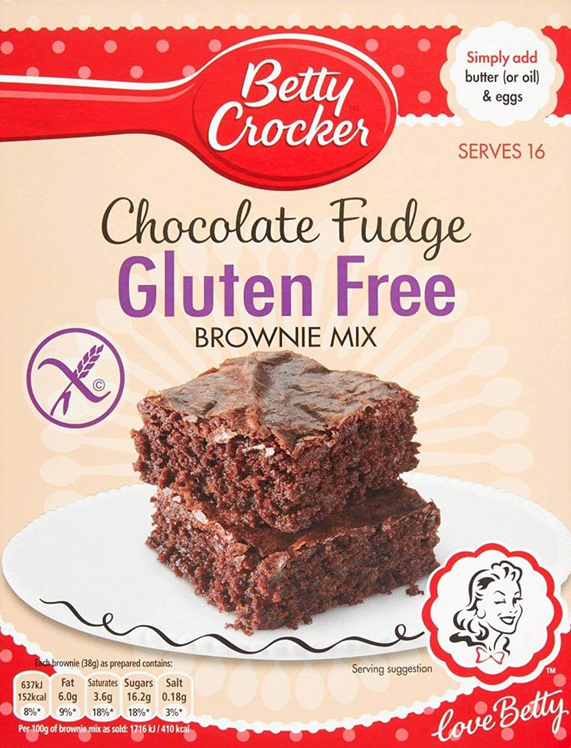 Betty Crocker Gluten Free Chocolate Fudge Brownie Mix 415g