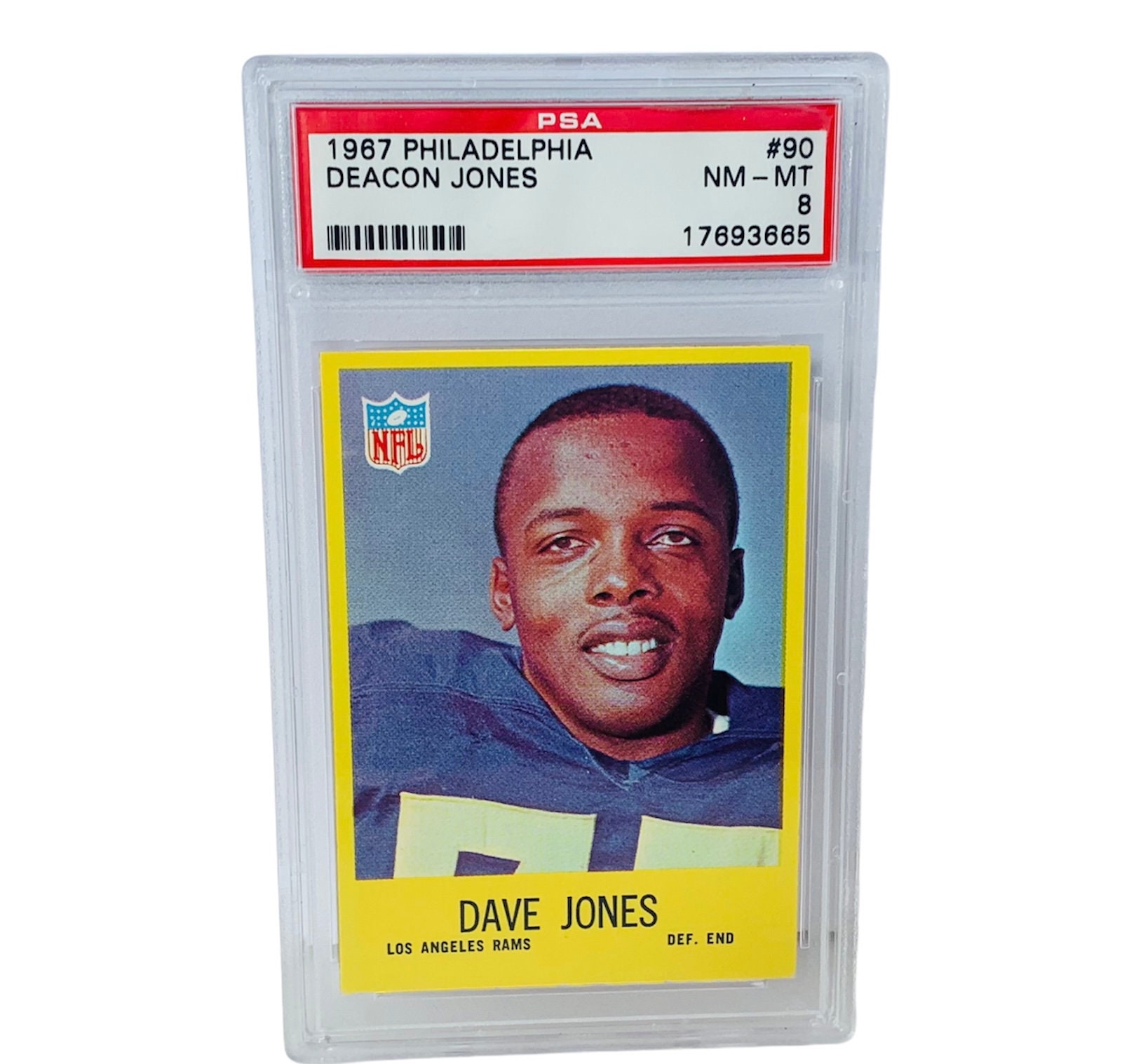 Deacon Jones 1967 Philadelphia #90 Los Angeles Rams Graded Psa 8 Mint Hof Hall Of Fame Non Auto Jersey Rookie Rc Very Low Population Pop