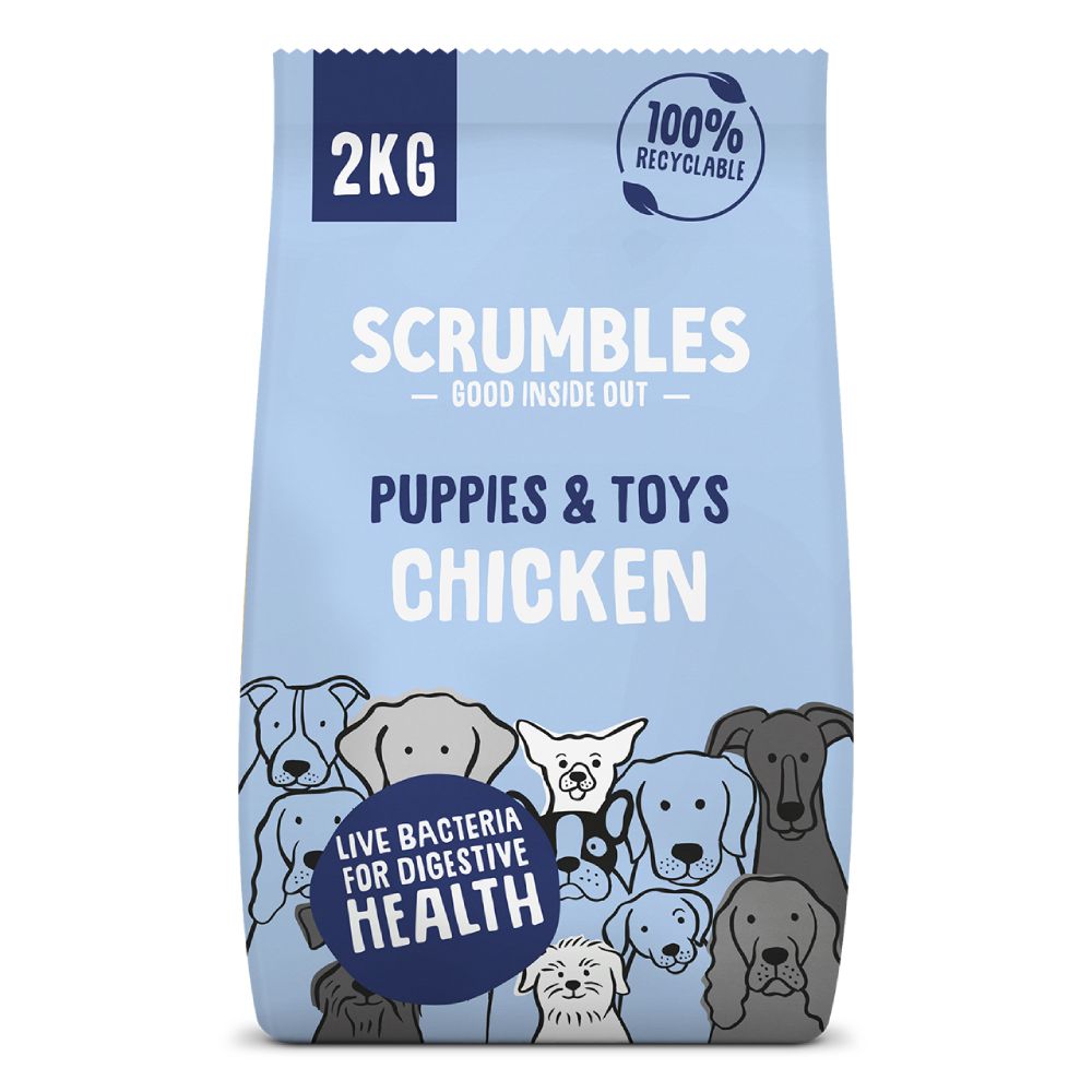 Scrumbles Puppies & Toys Chicken Dry Dog Food - Economy Pack: 2 x 7.5kg