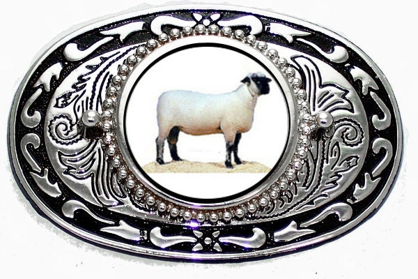 Shropshire Sheep Ram Lamb Domestic Wool Mutton Rancher Show Fair Unisex Belt Buckle