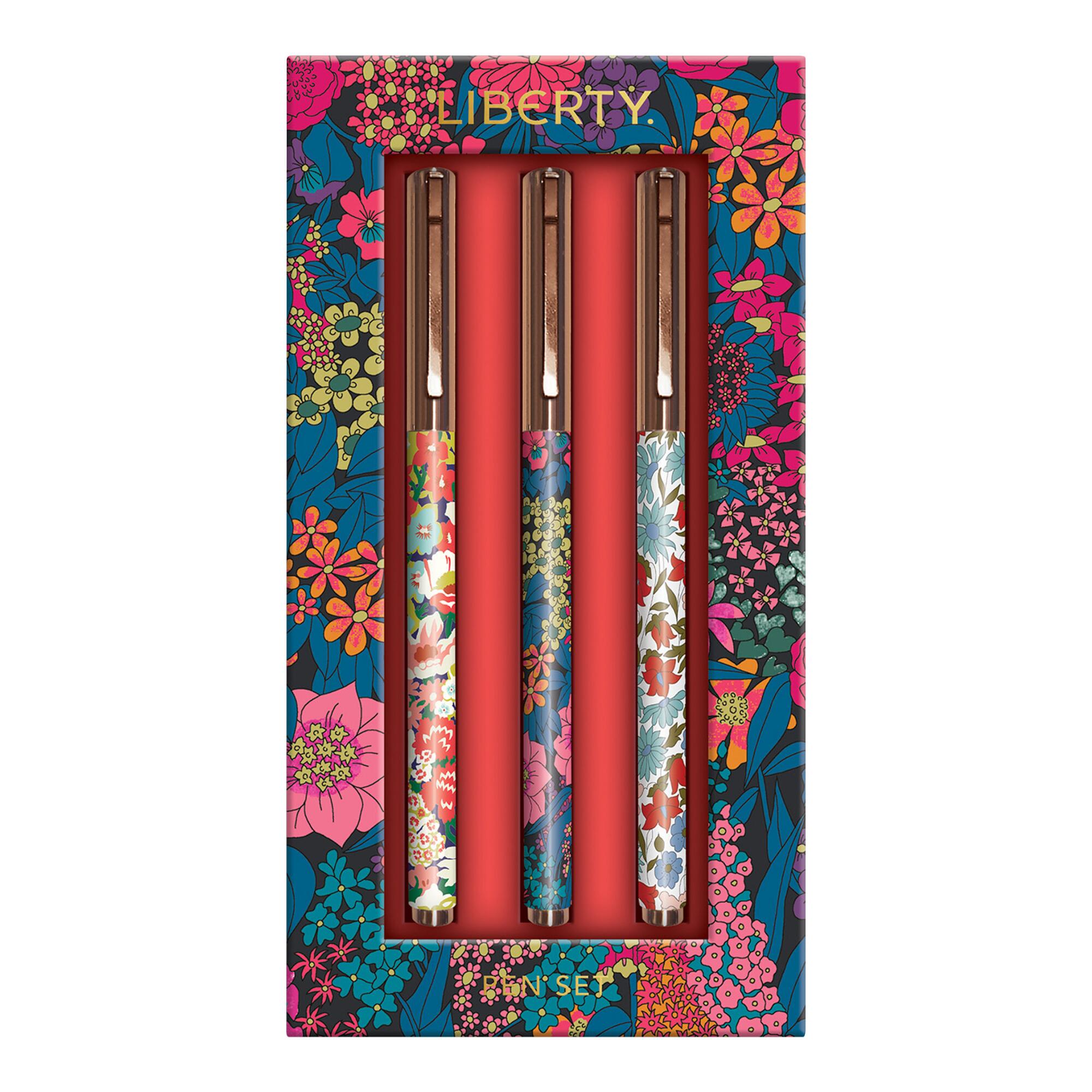 Liberty Floral Ballpoint Pens 3 Pack: Multi - Metal by World Market