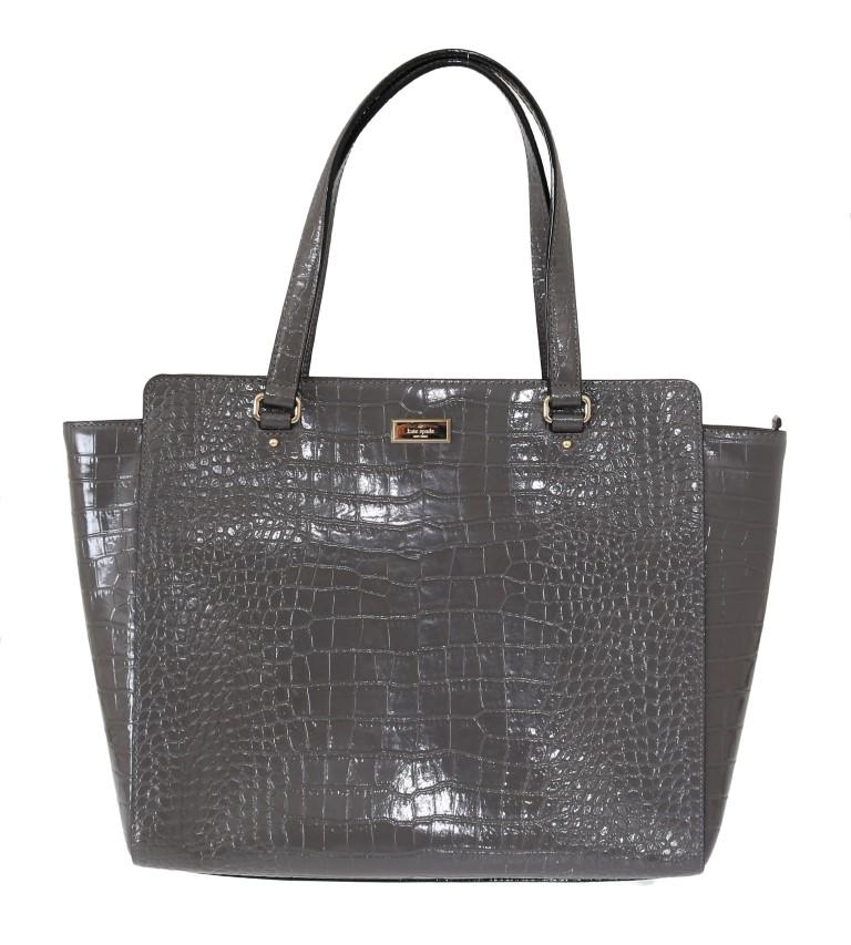 Kate Spade Women's Bristol Drive Croc ELISSA Shoulder Bag Gray VAS1803