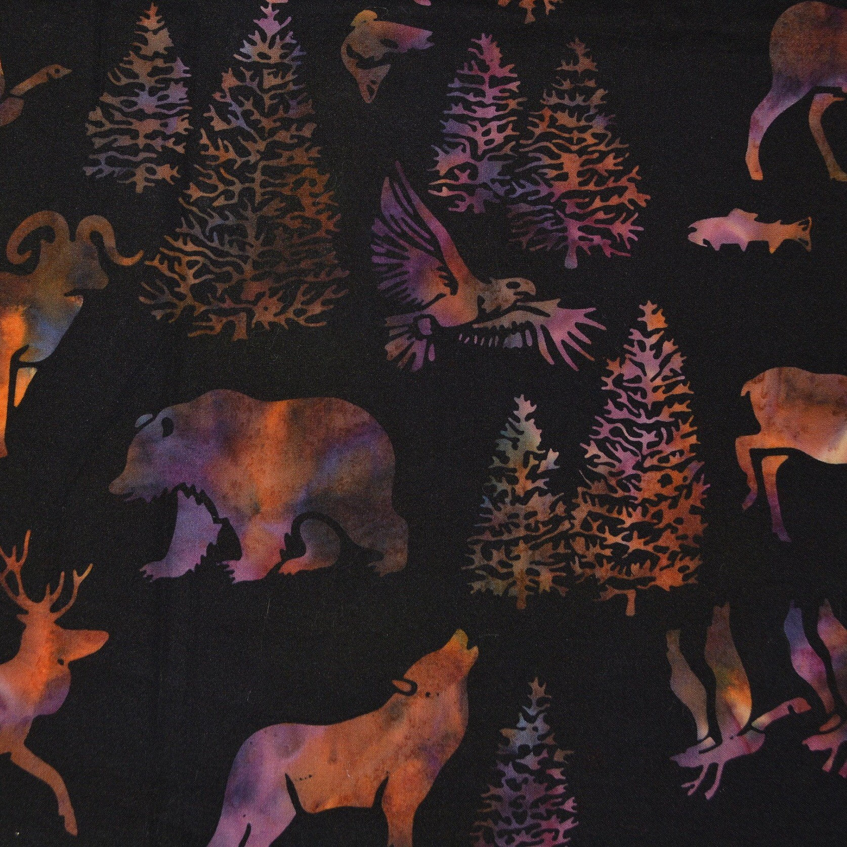 Woodland Animals Fabric, Autumn Vibe, Batik Fabric