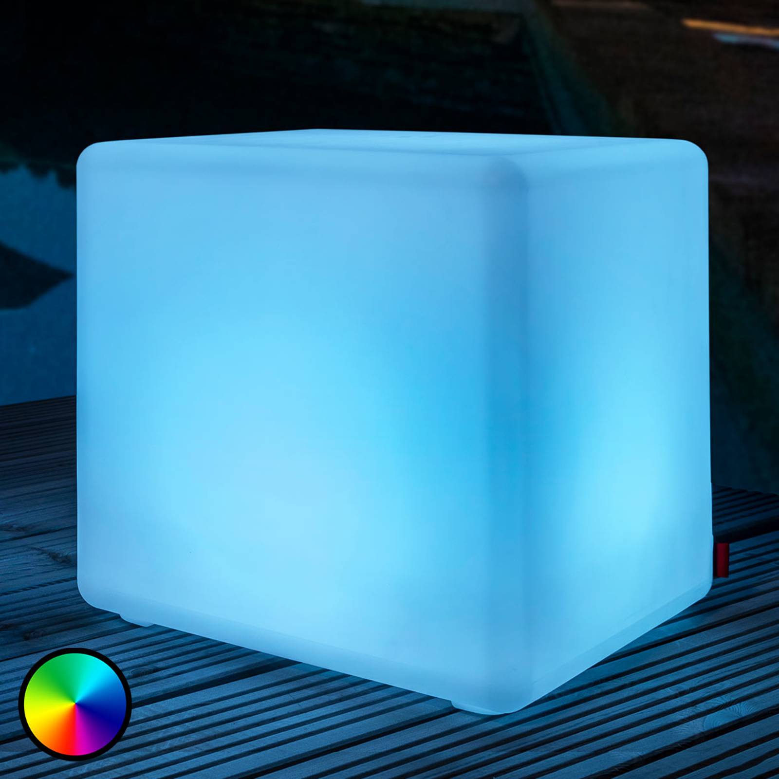 Kiehtova ulkokoristevalaisin Cube LED Accu Outdoor