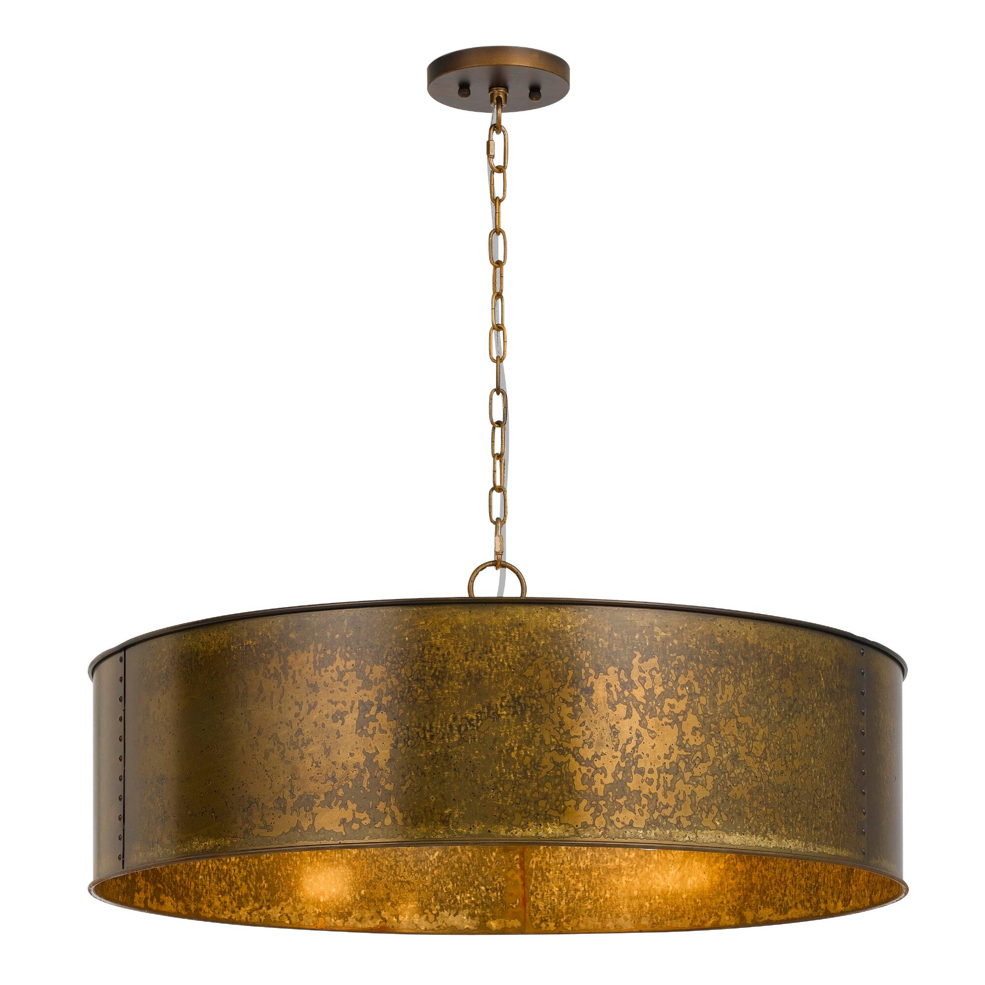 Distressed Bronze Patina 5 Light Winta Pendant Lamp: Gold by World Market