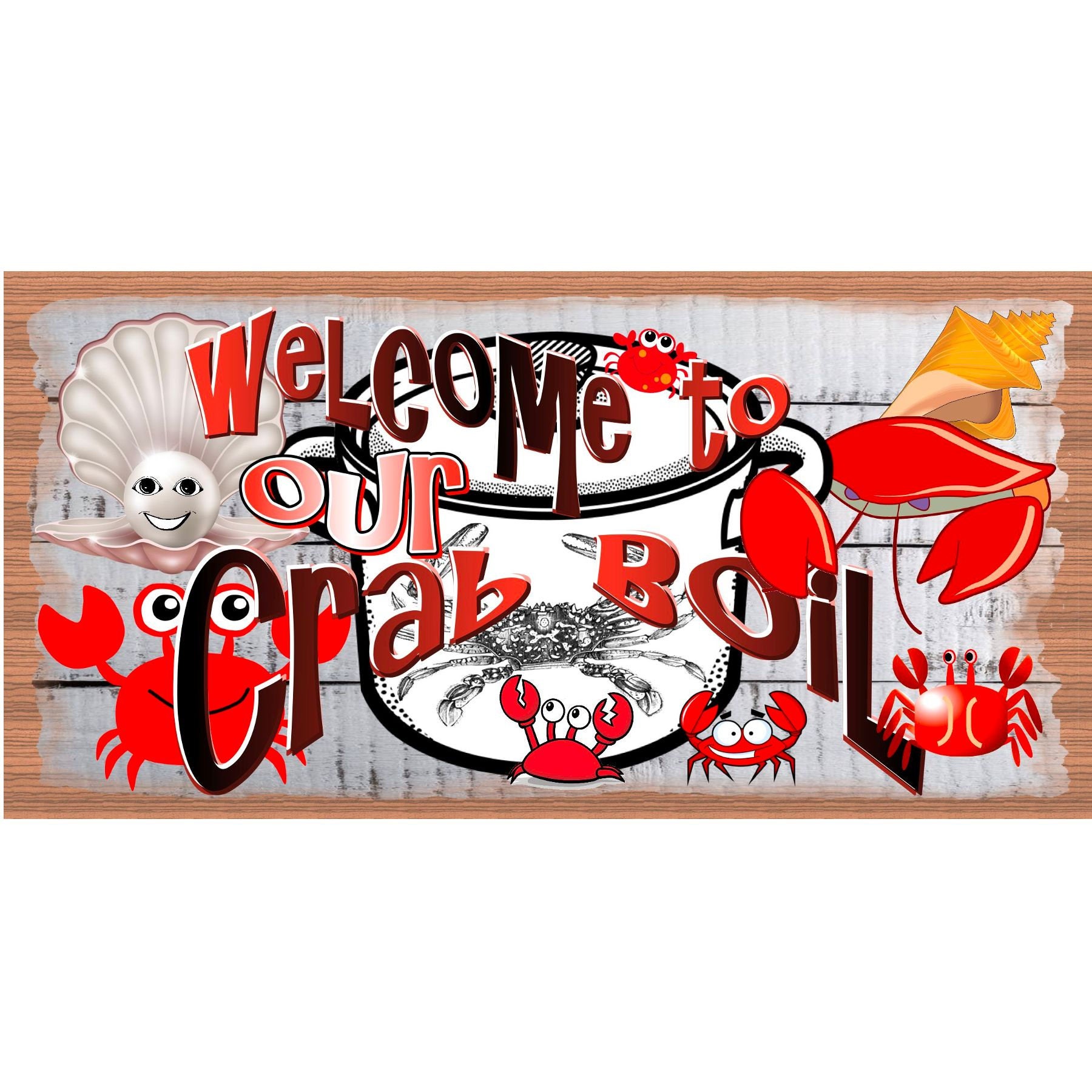 Crab Boil Wood Signs - Seafood Plaque- Gs 2787