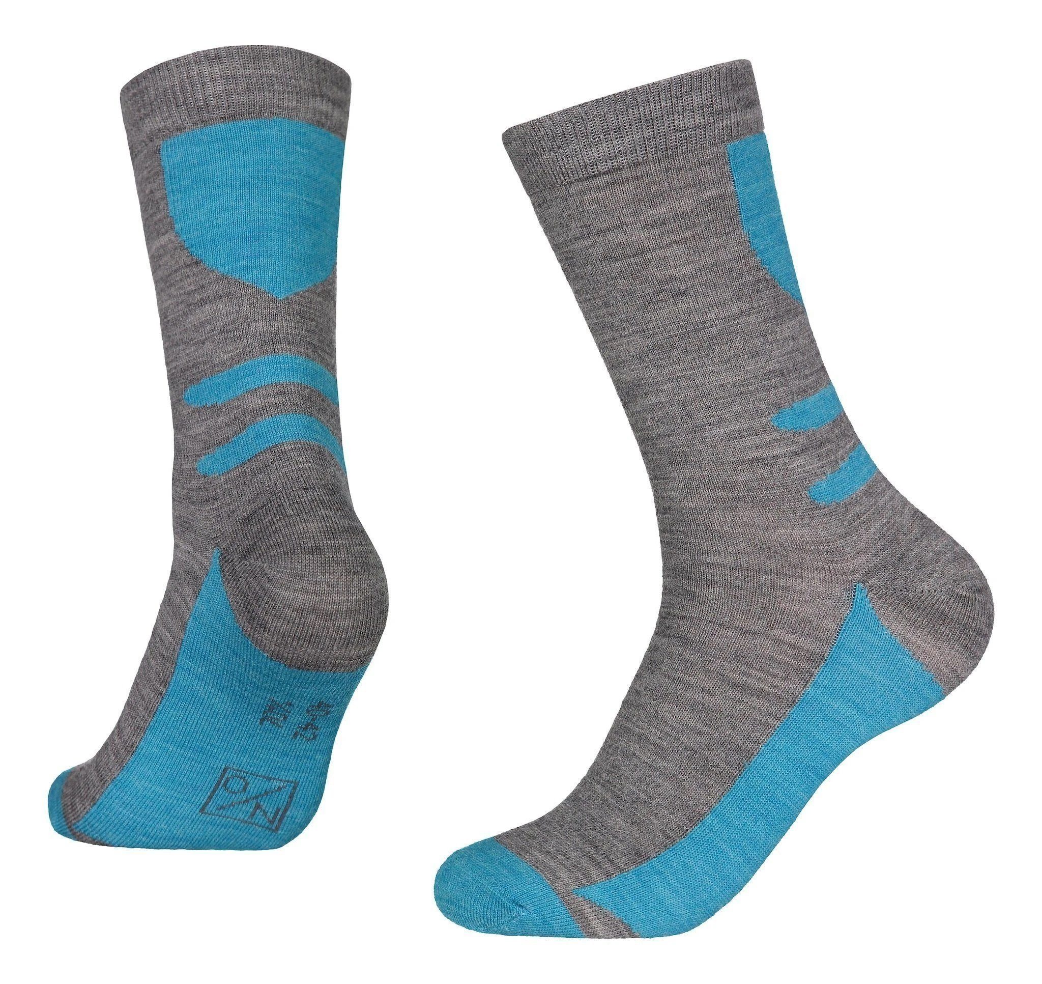 North Outdoor Merino Wool Socks For Sports - Merino 70, Grey/Turquoise / 36-39