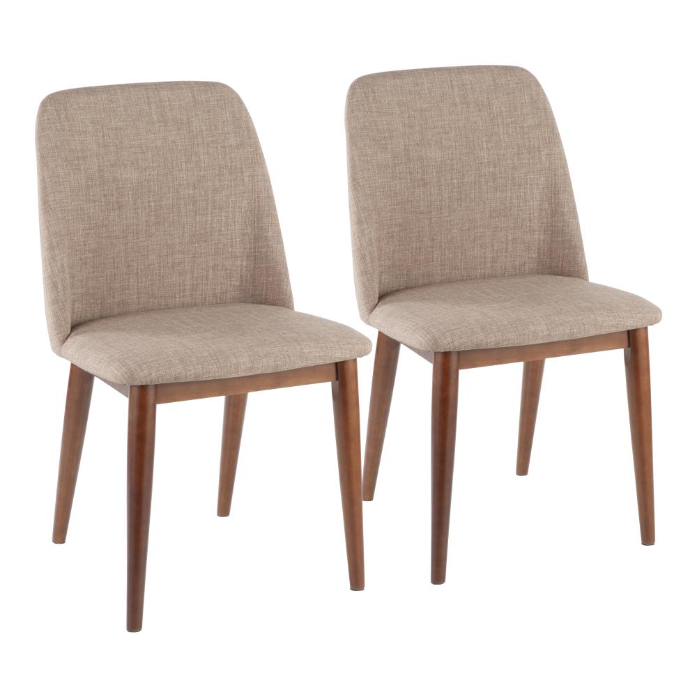 LumiSource Set of 2 Tintori Contemporary/Modern Polyester/Polyester Blend Upholstered Dining Side Chair (Wood Frame) in Brown | CHR-TNT MBN+E2