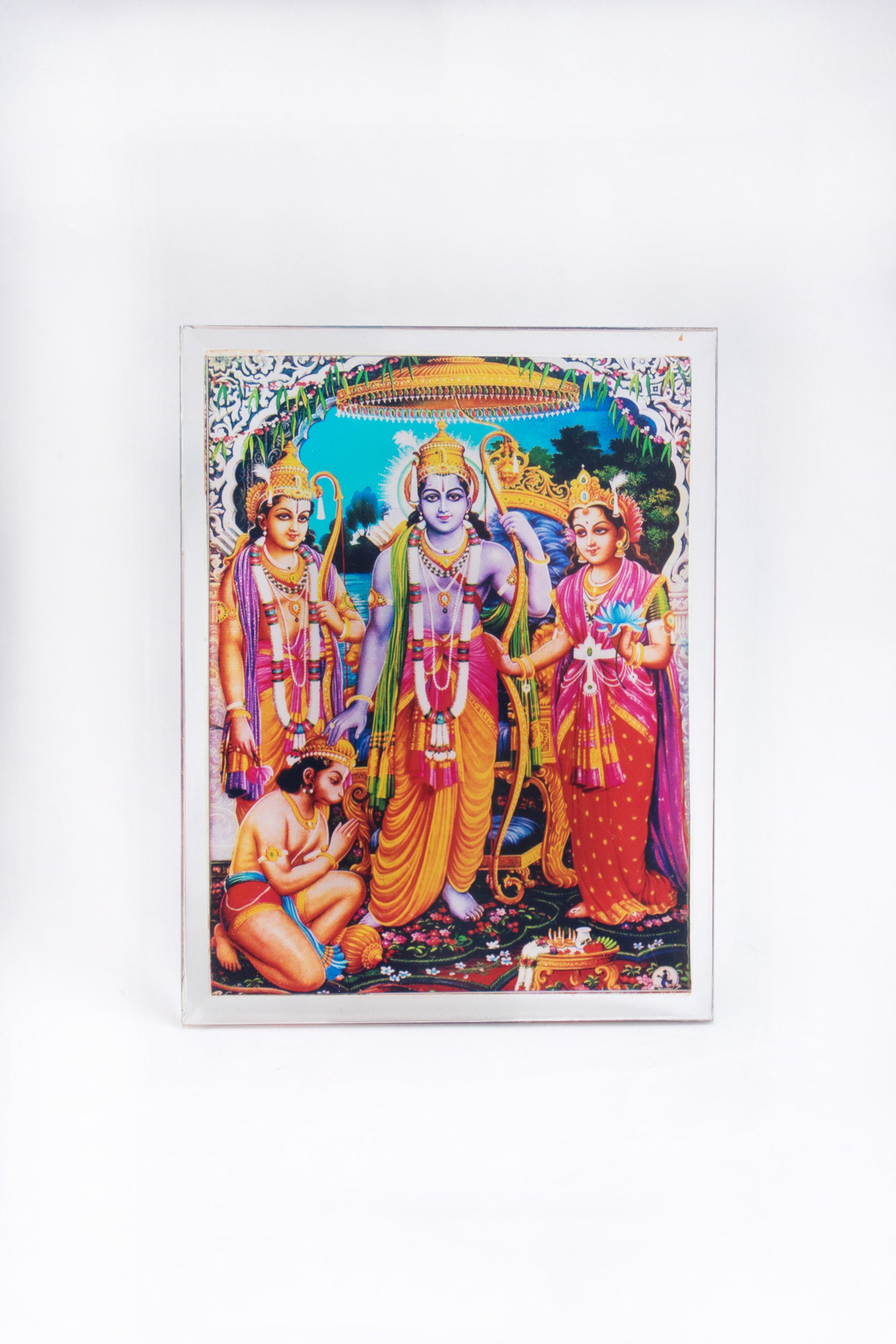 Ram Darbaar - Rama, Sita, Lakshman & Hanuman Ji Small Acrylic Photo Frame Picture