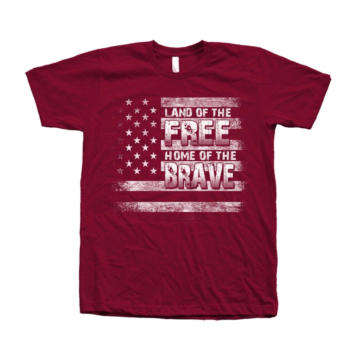 Land Of The Free Home Brave T Shirt Hand Screen Printed On American Apparel Crew Neck