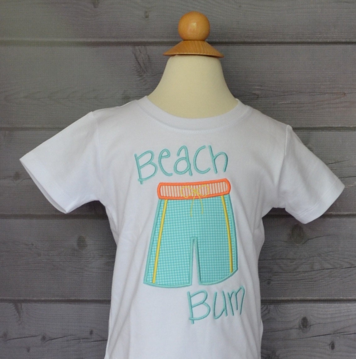 Boys Personalized Beach Bum Or Babe Applique Shirt Bodysuit Boy