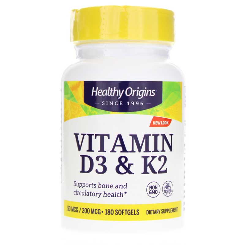 Healthy Origins Vitamin D3 & K2 180 Softgels