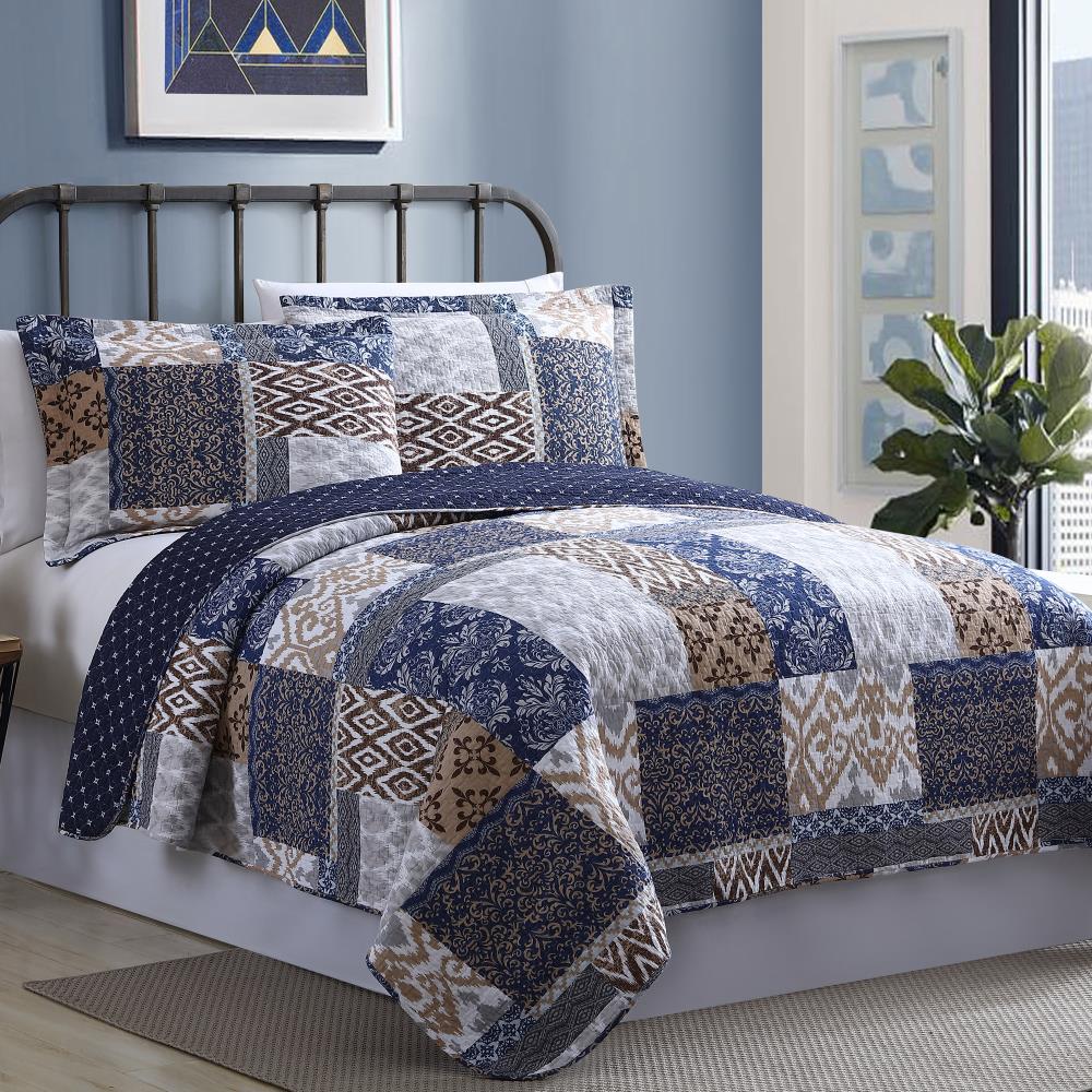 Amrapur Overseas Laura Multi Multi Reversible Full/Queen Quilt (Blend with Polyester Fill) | 3CTNQLTG-LUR-FQ
