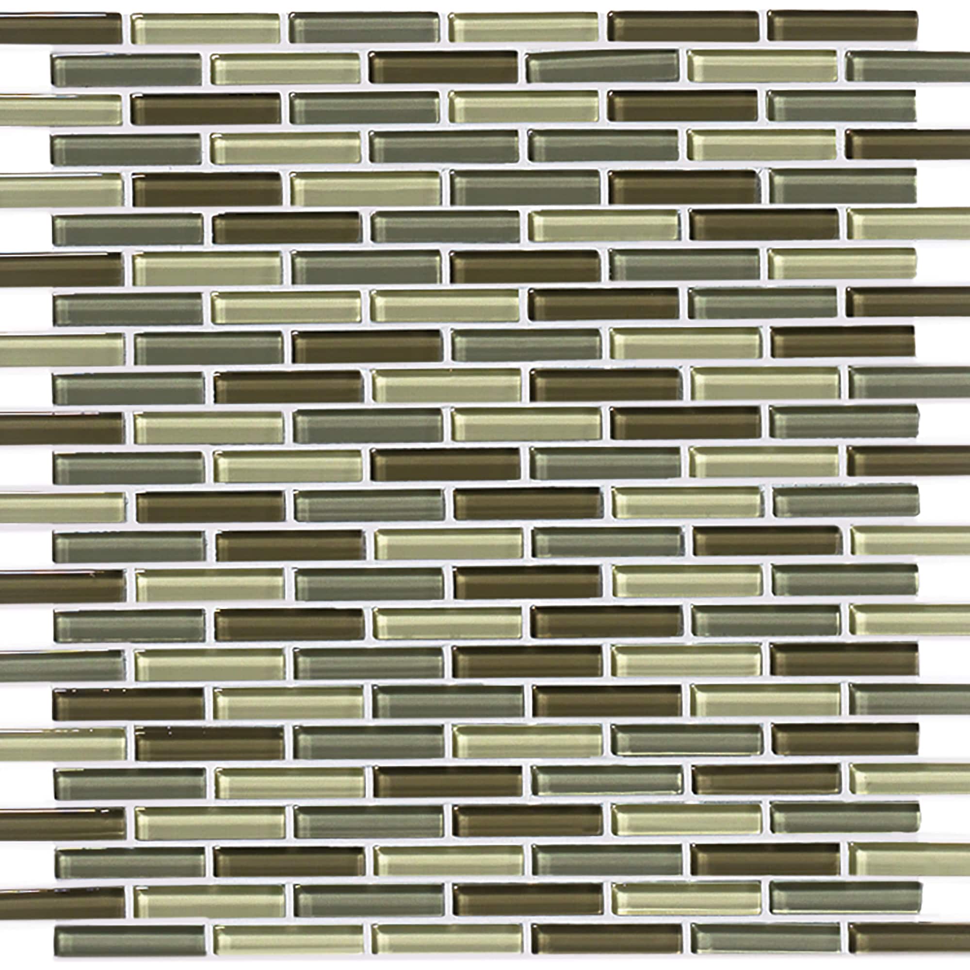 Crossville High Fidelity Sage/Olive/Leaf 4x14 Swatch Sample 0.5x2 Mosaic Blend | .5X2LW.GB12