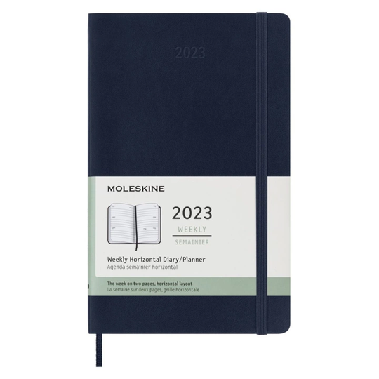 Osta Moleskine 12M Weekly Planner Horizontal Softcover Large Blue netistä