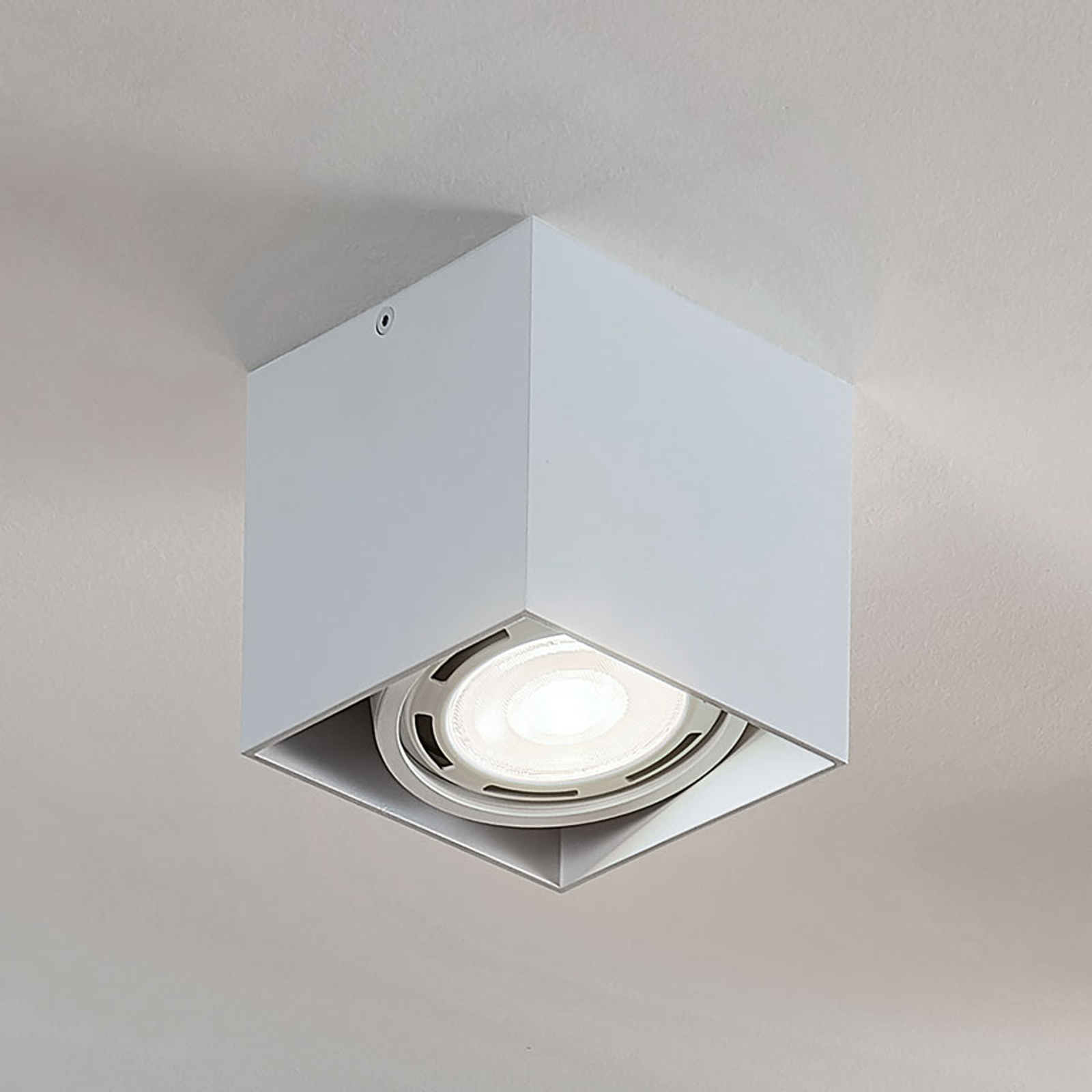 LED-alasvalo Rosalie 1-lamp., kulmikas, valkoinen
