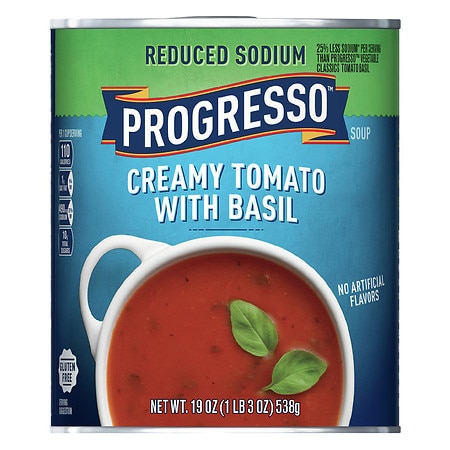 Progresso Soup, Reduced Sodium, Creamy Tomato with Basil - 19.0 oz