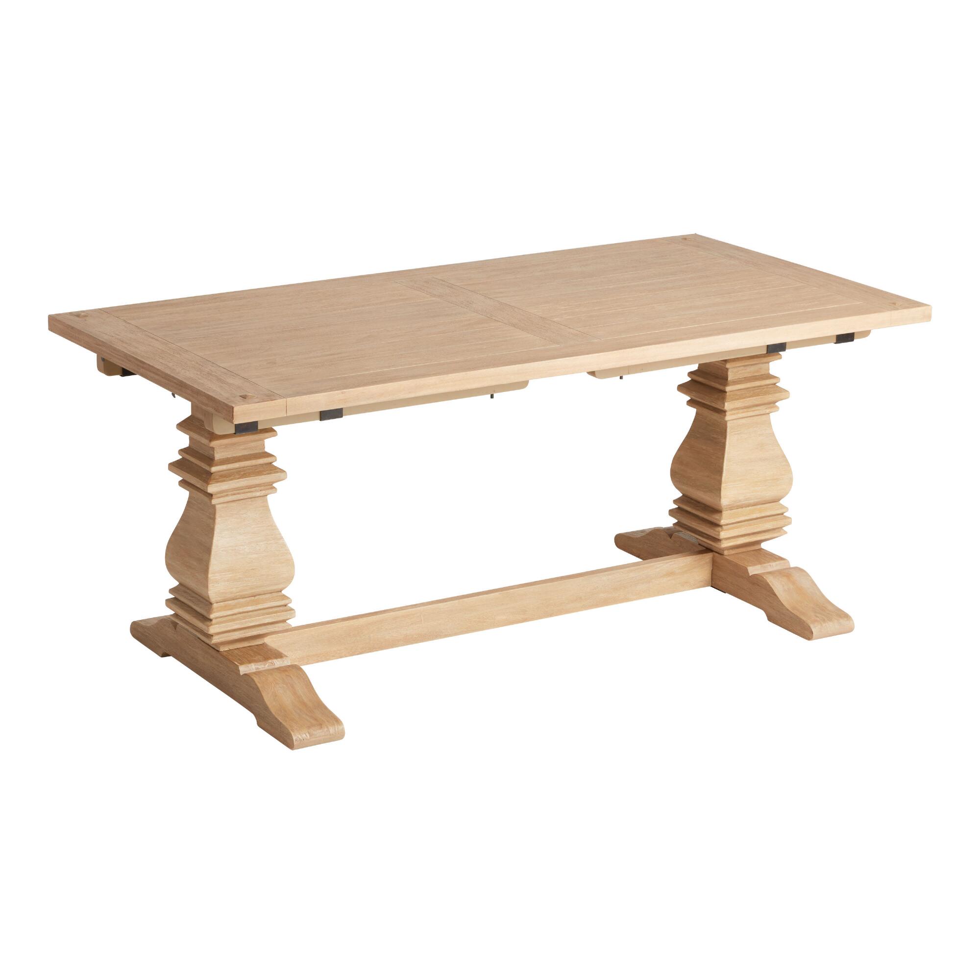 Natural Washed Wood Avila Extension Dining Table: Brown/Natural/Wood by World Market