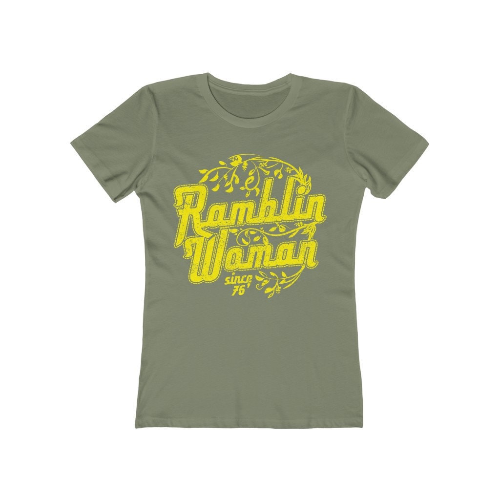 Ramblin Woman - Women's Premium T-Shirt/Rock Shirt, Favorite Song, 70S Music, Rv Life, Traveler Gift, Mom Music Gift