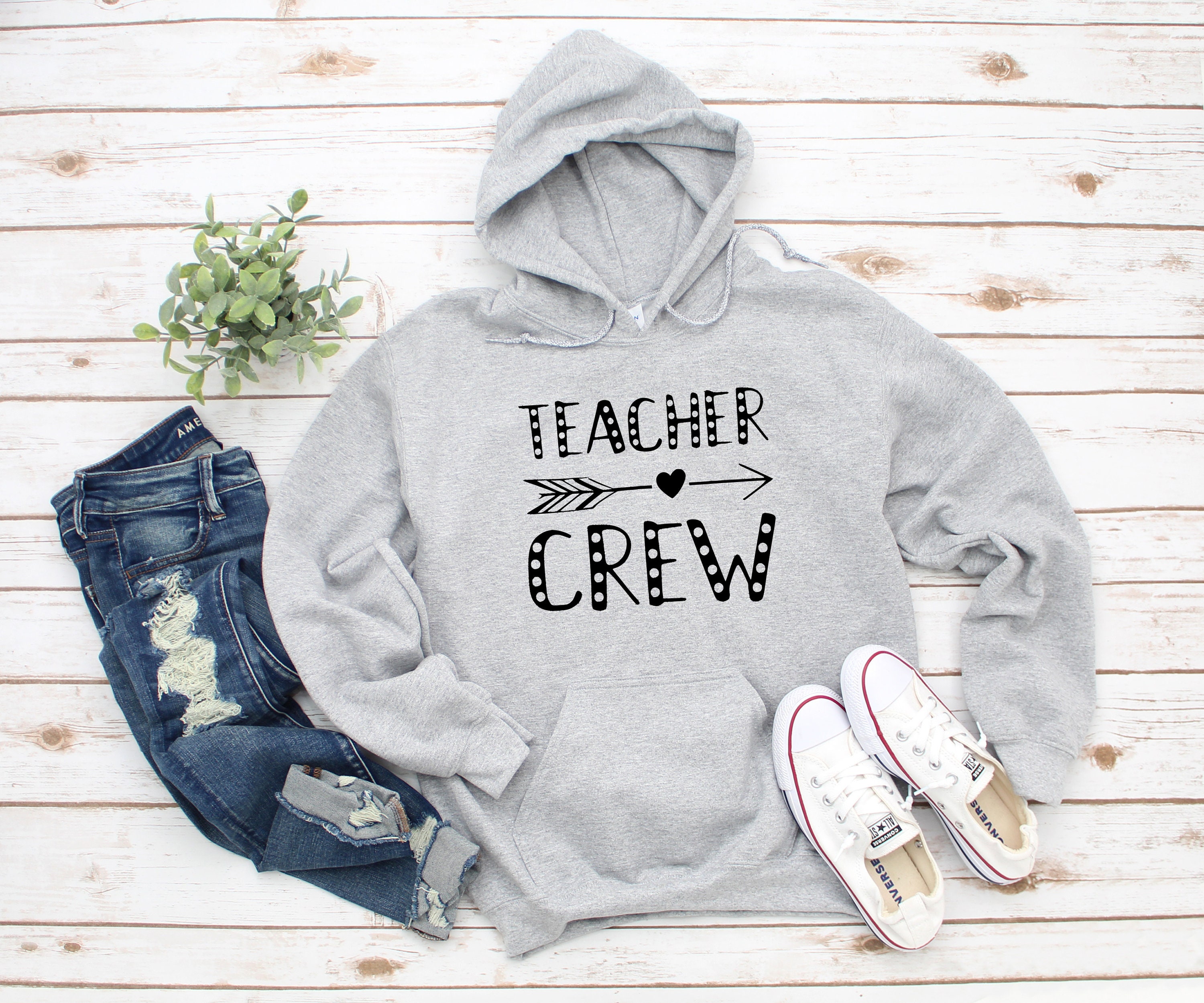 Teacher Crew Heavy Blend Hooded Sweatshirt Hoodie, Sweater, School Sweatshirt, I Love My Teacher, Gift