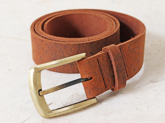 Small Brown Leather Belt - 28-34 Inches Brown