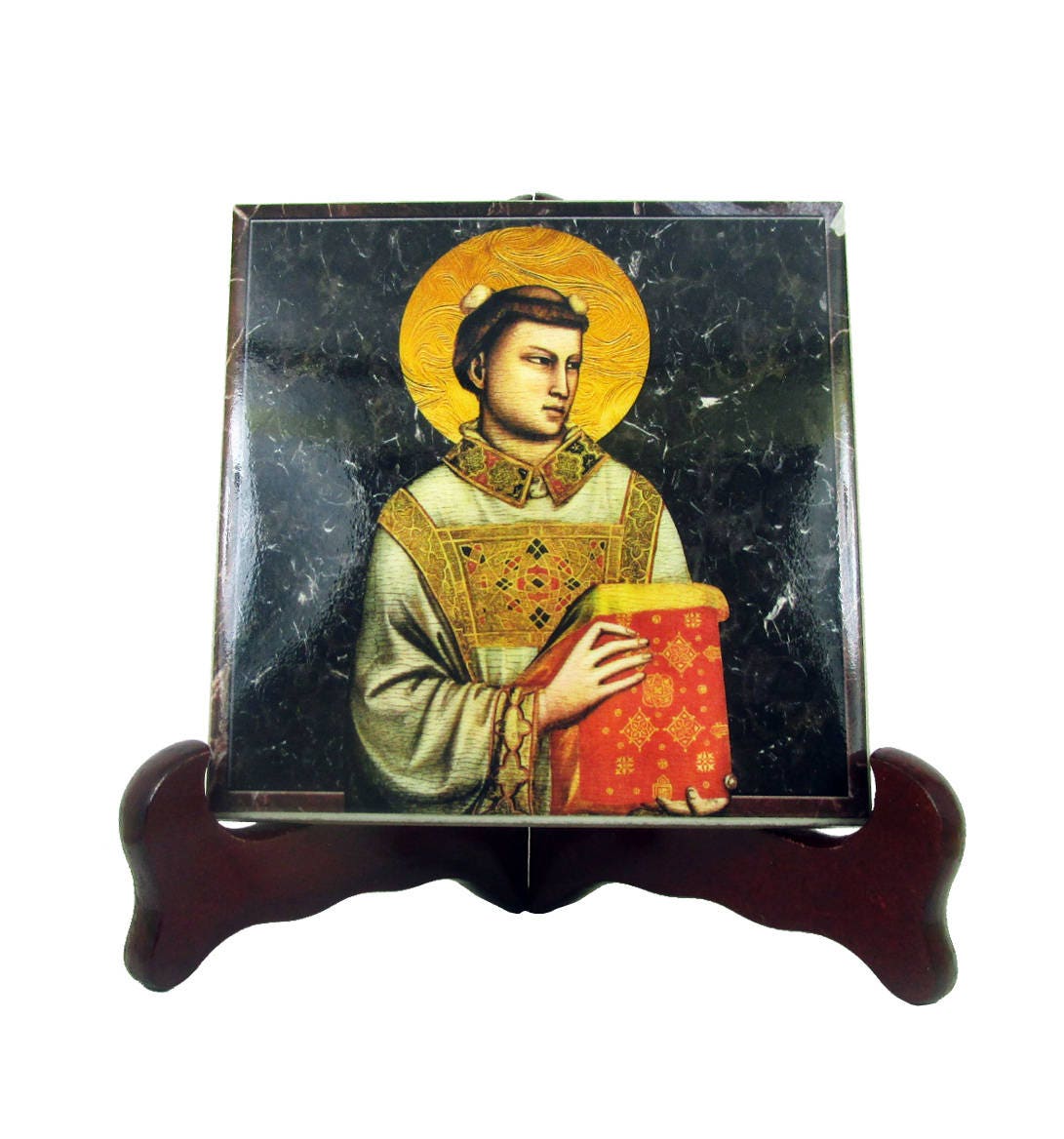 Saint Stephen Icon On Tile - Christian Saints Patron Of Deacons Catholic Art St