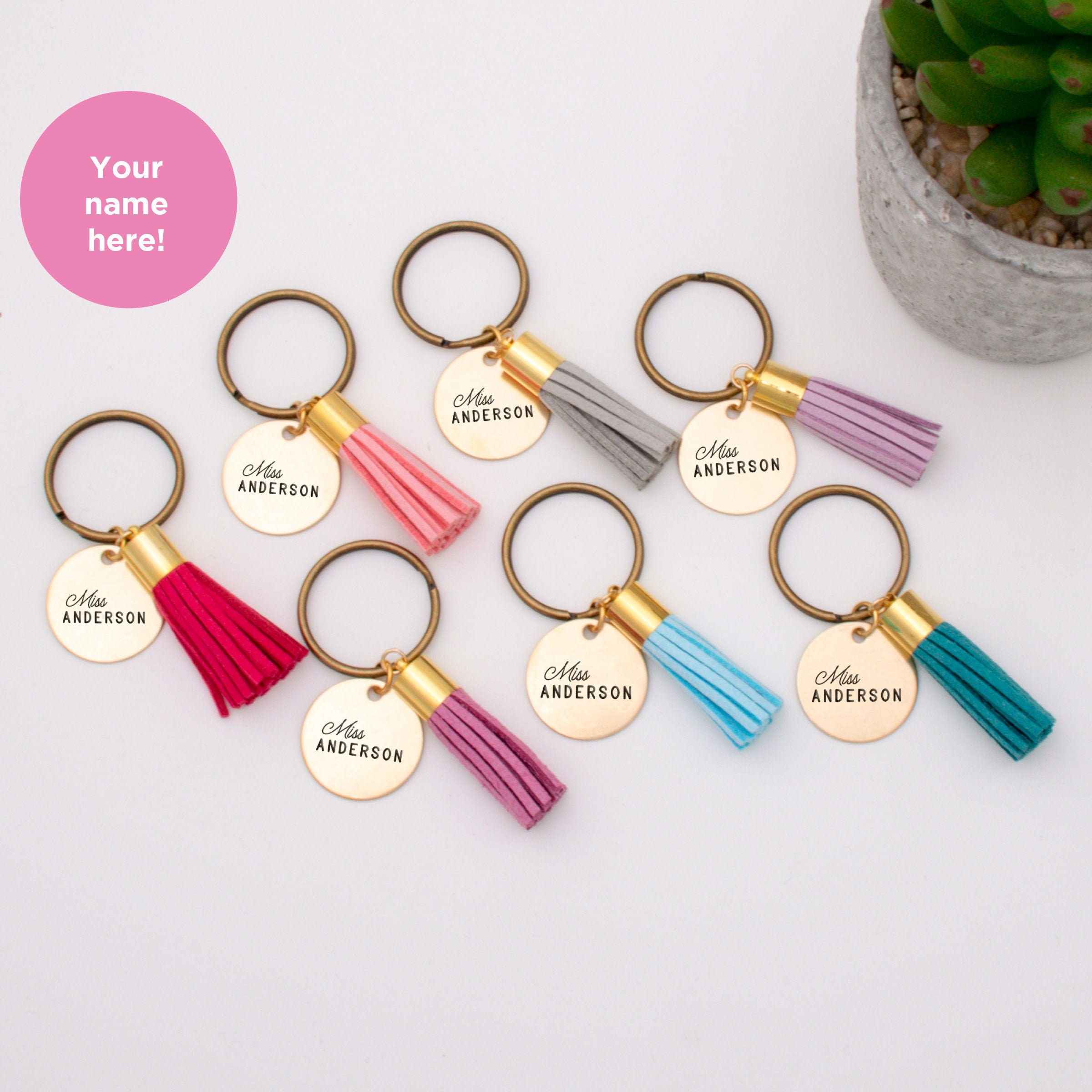 Teacher Key Chain, Custom Keychain, Tassel Keychain , Personalized Appreciation Gift, Gift Idea For Teachers