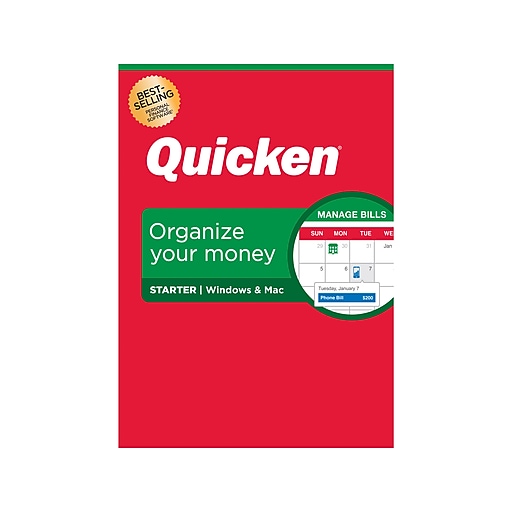 Quicken Starter for 1 User, Windows and Mac, DVD (170261)