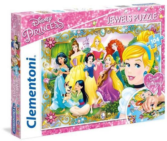 Disney Princess Puslespill Prinsessor med Diamanter 104 Brikker