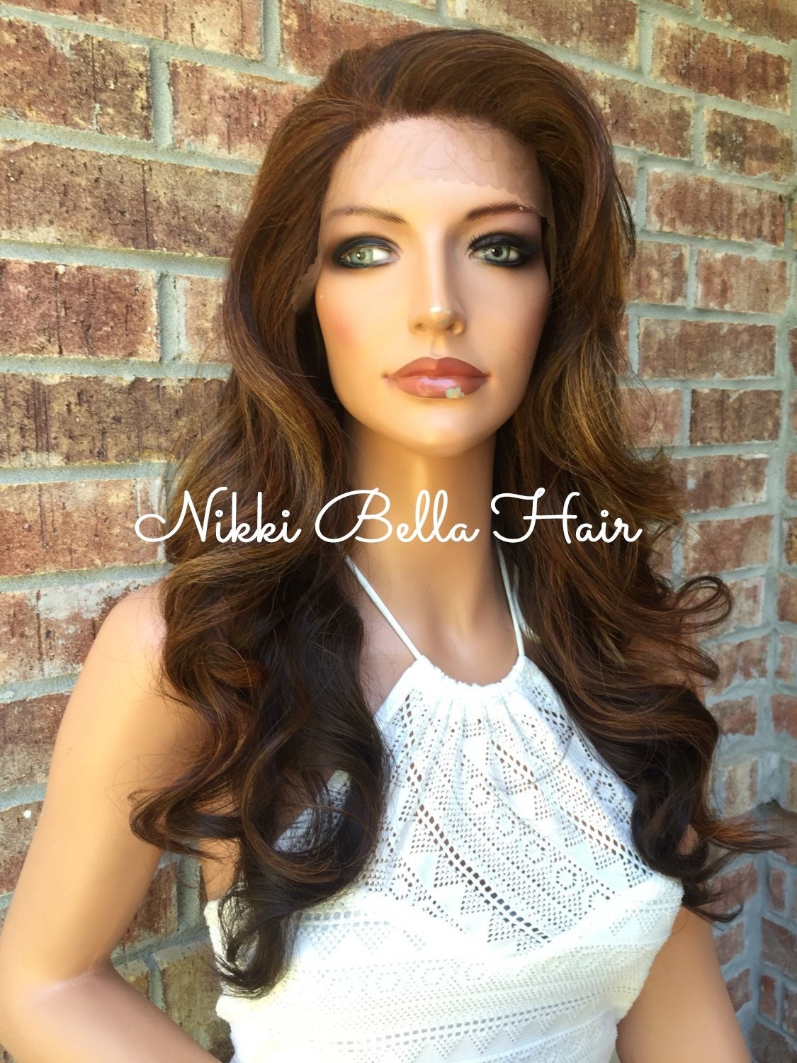 Gigi Wave Ombr Rooted Human Hair Blend Multi Parting Lace Front Wig