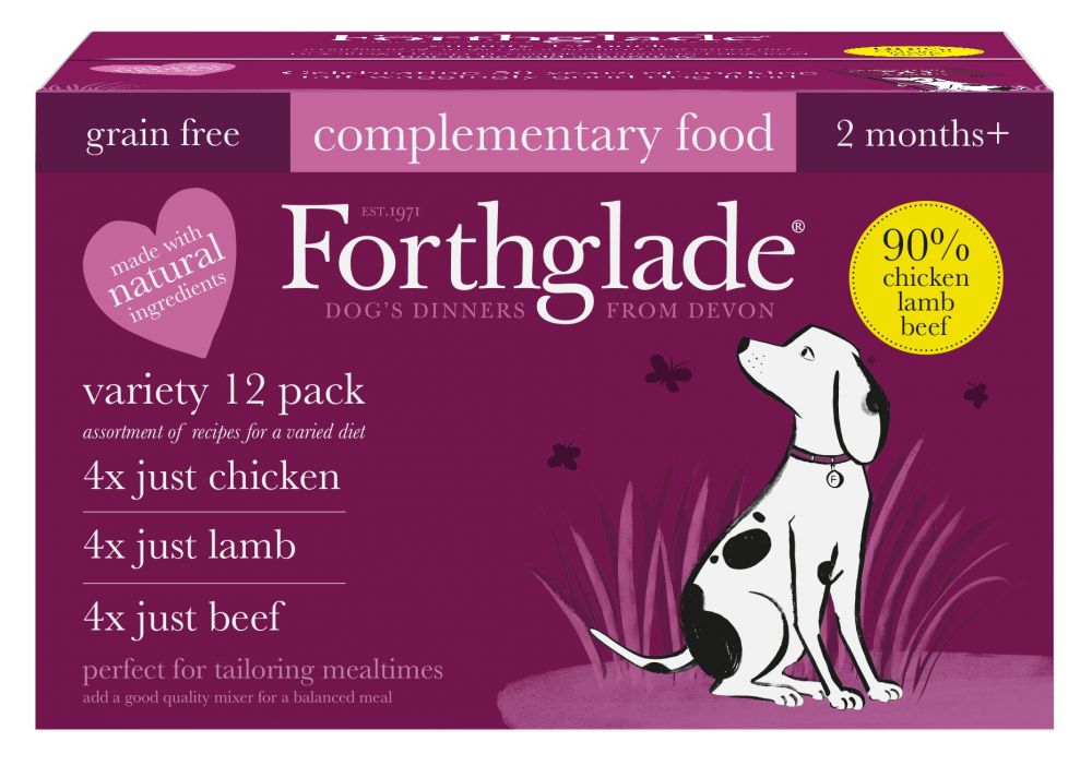 Forthglade Just 90% Grain-Free Dog - Mixed Pack - 12 x 395g
