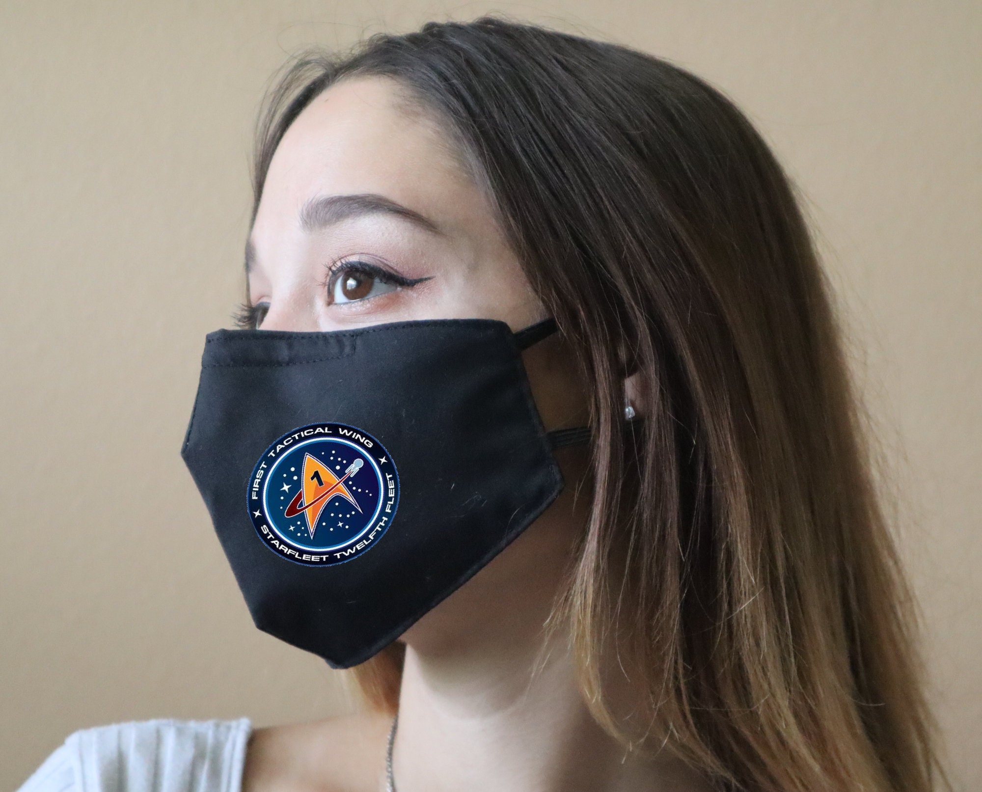 Handmade Cotton Blend Customizable Face Masks With Adjustable Ear-Loops - Star Trek- First Tactical Wing