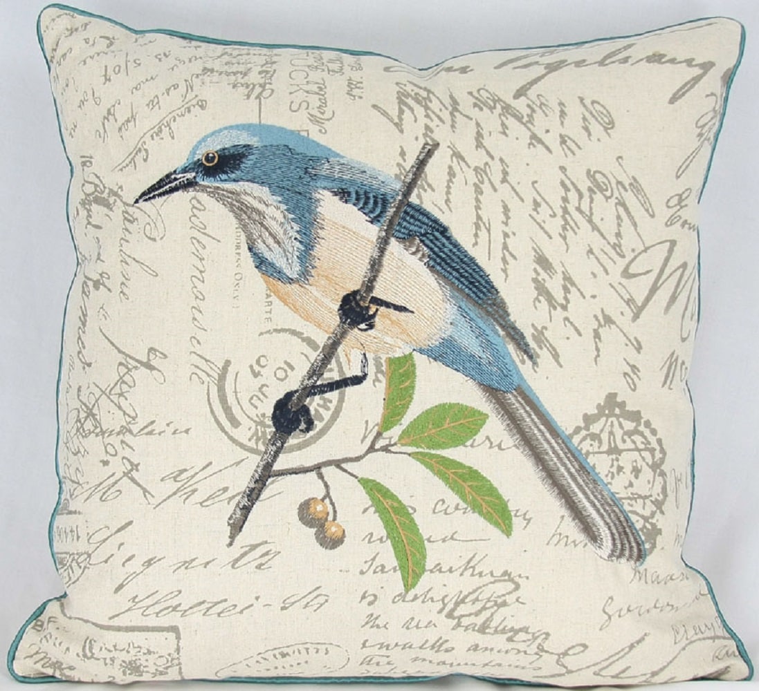 MANOR LUXE Avian18-in x 18-in Multiple Colors Cotton Blend Indoor Decorative Pillow | ML11075FEATHER