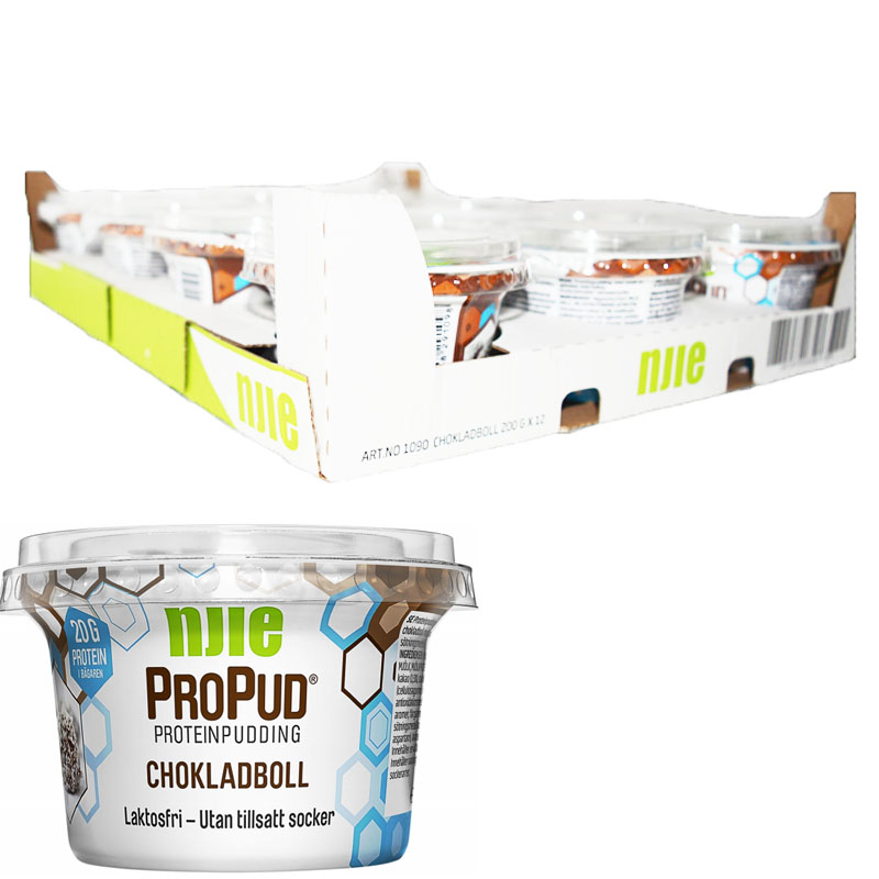 Hel Låda Proteinpudding Chokladboll 12 x 200g - 28% rabatt