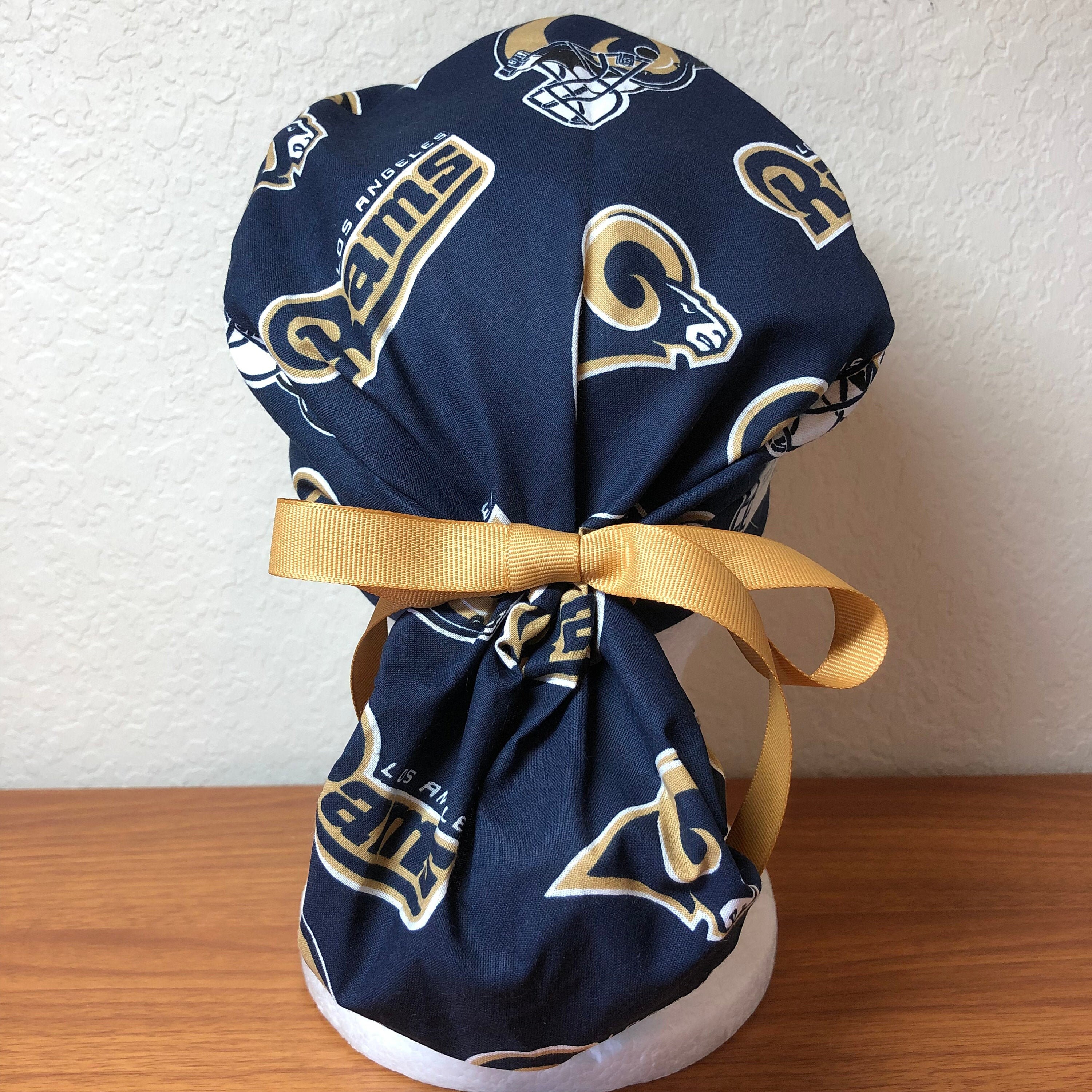 Los Angeles Rams Ponytail Scrub Cap For Women, La Cap, Rams Surgical Hat, Team/Sports Or