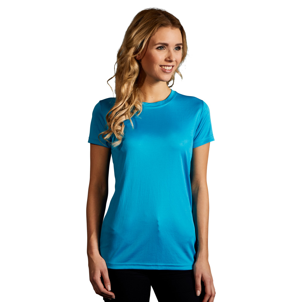 UV-Performance T-Shirt Damen, Neonblau, L