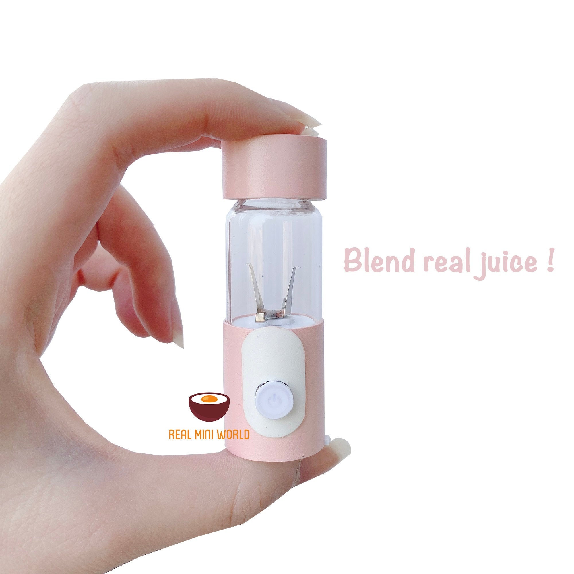 Real Working Miniature Juicer Blender Pastel Pink | Can Blend Real Fruit & Vegetables