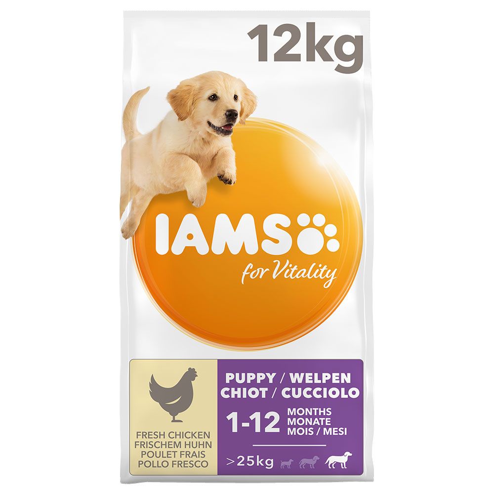 IAMS for Vitality Puppy & Junior Large Dog - Chicken - Economy Pack: 2 x 12kg